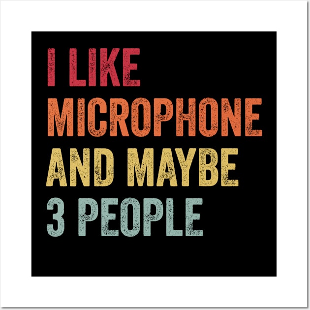 I Like Microphone & Maybe 3 People Microphone Lovers Gift Wall Art by ChadPill